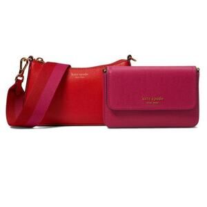 KATE SPADE NEW YORK Double Up Color-Blocked Saffiano Leather  Crossbody
